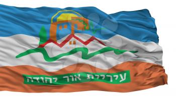 Or Yehuda City Flag, Country Israel, Isolated On White Background, 3D Rendering