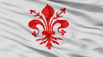 Florence City Flag, Country Italy, Closeup View, 3D Rendering