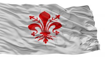 Florence City Flag, Country Italy, Isolated On White Background, 3D Rendering