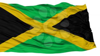 Isolated Jamaica Flag, Waving on White Background, High Resolution