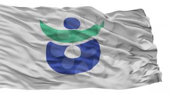 Aki City Flag, Country Japan, Hiroshima Prefecture, Isolated On White Background, 3D Rendering