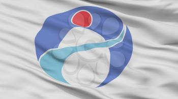 Amami City Flag, Country Japan, Kagoshima Prefecture, Closeup View, 3D Rendering