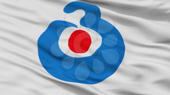 Bungoono City Flag, Country Japan, Oita Prefecture, Closeup View, 3D Rendering