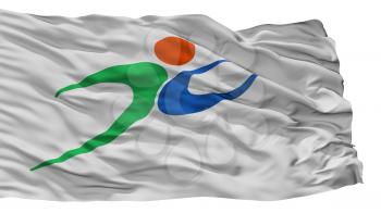 Fukutsu City Flag, Country Japan, Fukuoka Prefecture, Isolated On White Background, 3D Rendering