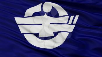 Ginowan City Flag, Country Japan, Okinawa Prefecture, Closeup View, 3D Rendering