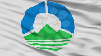 Hachimandaira City Flag, Country Japan, Iwate Prefecture, Closeup View, 3D Rendering