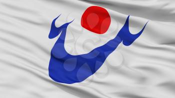 Hioki City Flag, Country Japan, Kagoshima Prefecture, Closeup View, 3D Rendering