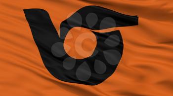 Hitoyoshi City Flag, Country Japan, Kumamoto Prefecture, Closeup View, 3D Rendering