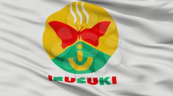 Ibusuki City Flag, Country Japan, Kagoshima Prefecture, Closeup View, 3D Rendering
