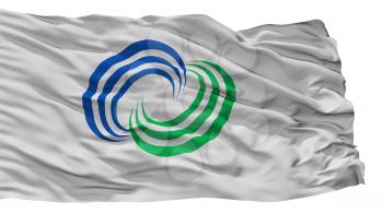 Isahaya City Flag, Country Japan, Nagasaki Prefecture, Isolated On White Background, 3D Rendering