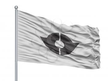 Kita City Flag On Flagpole, Country Japan, Tokyo Prefecture, Isolated On White Background