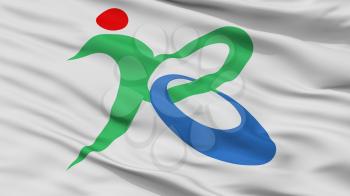 Kobayashi City Flag, Country Japan, Miyazaki Prefecture, Closeup View, 3D Rendering