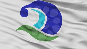 Kumano City Flag, Country Japan, Mie Prefecture, Closeup View, 3D Rendering