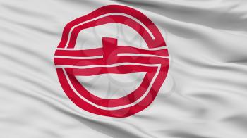 Kurayoshi City Flag, Country Japan, Tottori Prefecture, Closeup View, 3D Rendering