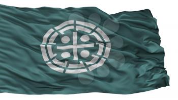 Kurume City Flag, Country Japan, Fukuoka Prefecture, Isolated On White Background, 3D Rendering