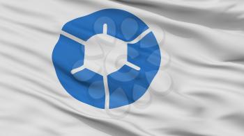Marugame City Flag, Country Japan, Kagawa Prefecture, Closeup View, 3D Rendering