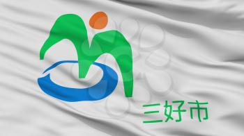 Miyoshi City Flag, Country Japan, Tokushima Prefecture, Closeup View, 3D Rendering