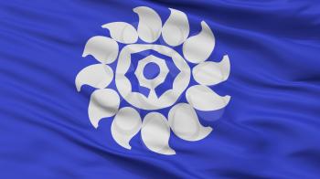 Muko City Flag, Country Japan, Kyoto Prefecture, Closeup View, 3D Rendering