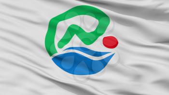 Nanjo City Flag, Country Japan, Okinawa Prefecture, Closeup View, 3D Rendering