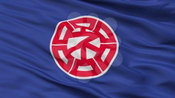 Nemuro City Flag, Country Japan, Hokkaido Prefecture, Closeup View, 3D Rendering