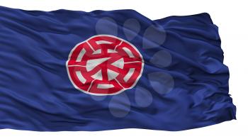 Nemuro City Flag, Country Japan, Hokkaido Prefecture, Isolated On White Background, 3D Rendering
