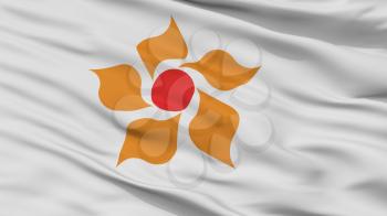 Nikko City Flag, Country Japan, Tochigi Prefecture, Closeup View, 3D Rendering