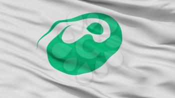 Nishitokyo City Flag, Country Japan, Tokyo Prefecture, Closeup View, 3D Rendering