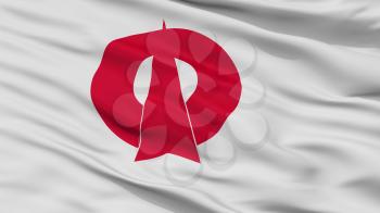 Oda City Flag, Country Japan, Shimane Prefecture, Closeup View, 3D Rendering