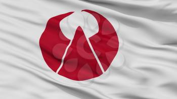 Ogori City Flag, Country Japan, Fukuoka Prefecture, Closeup View, 3D Rendering