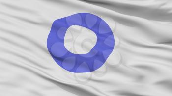 Ozu City Flag, Country Japan, Ehime Prefecture, Closeup View, 3D Rendering