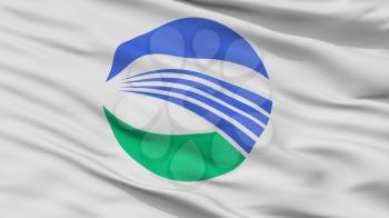 Sakata City Flag, Country Japan, Yamagata Prefecture, Closeup View, 3D Rendering