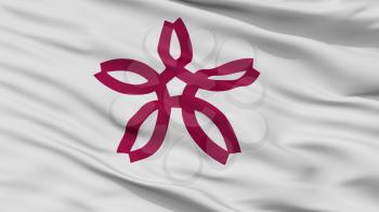 Sakurai City Flag, Country Japan, Nara Prefecture, Closeup View, 3D Rendering