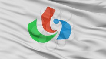 Sanmu City Flag, Country Japan, Chiba Prefecture, Closeup View, 3D Rendering