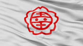 Satte City Flag, Country Japan, Saitama Prefecture, Closeup View, 3D Rendering