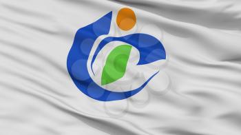 Sosa City Flag, Country Japan, Chiba Prefecture, Closeup View, 3D Rendering