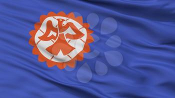 Suita City Flag, Country Japan, Osaka Prefecture, Closeup View, 3D Rendering