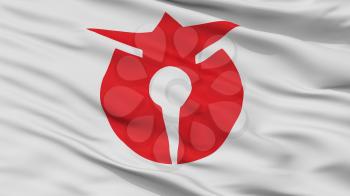 Takahagi City Flag, Country Japan, Ibaraki Prefecture, Closeup View, 3D Rendering
