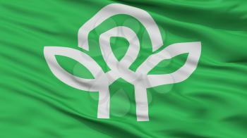 Tanba City Flag, Country Japan, Hyogo Prefecture, Closeup View, 3D Rendering