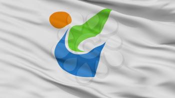 Tome City Flag, Country Japan, Miyagi Prefecture, Closeup View, 3D Rendering