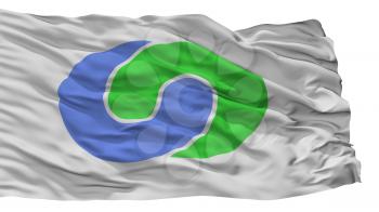 Tsukuba City Flag, Country Japan, Ibaraki Prefecture, Isolated On White Background, 3D Rendering