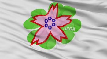 Ueda City Flag, Country Japan, Nagano Prefecture, Closeup View, 3D Rendering