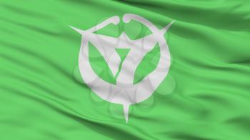 Uozu City Flag, Country Japan, Toyama Prefecture, Closeup View, 3D Rendering