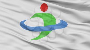 Uruma City Flag, Country Japan, Okinawa Prefecture, Closeup View, 3D Rendering