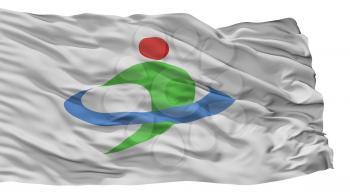 Uruma City Flag, Country Japan, Okinawa Prefecture, Isolated On White Background, 3D Rendering