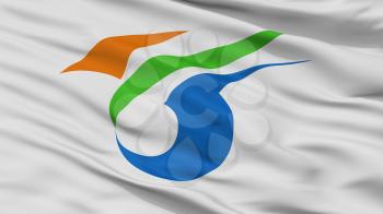 Yokote City Flag, Country Japan, Akita Prefecture, Closeup View, 3D Rendering