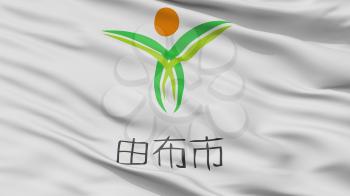 Yufu City Flag, Country Japan, Oita Prefecture, Closeup View, 3D Rendering