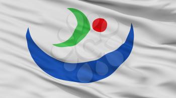 Katagami City Flag, Country Japan, Akita Prefecture, Closeup View, 3D Rendering