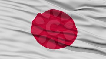 Closeup Japan Flag, Waving in the Wind, High Resolution