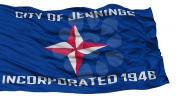 Isolated Jennings City Flag, City of Missouri State, Waving on White Background, High Resolution