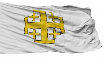 Jerusalem Cross Isolated Flag With White Background, 3D Rendering